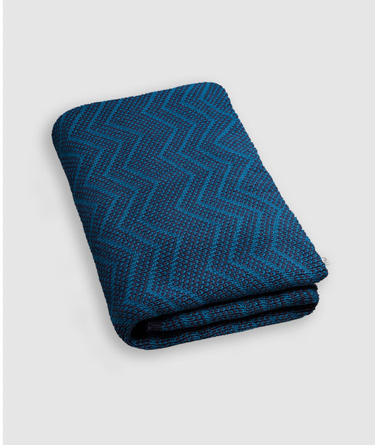 Manta Zig Zag Blue Star e Azul Franca – 140X190